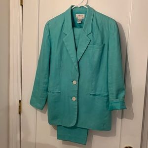 Talbots Linen Relaxed Coastal Vintage Style Suit